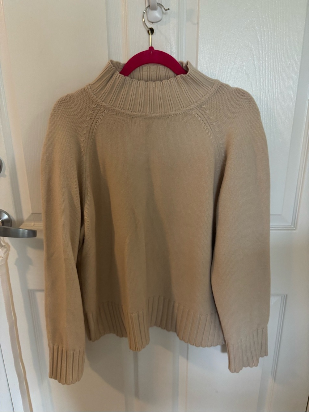 Philosophy Cream Ribbed Cowl Neck Sweater
